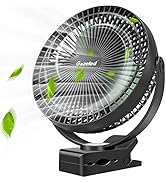 10000mAh Rechargeable Clip On Fan for Bed, Portable Fan, 8 Inch Battery Operated Fan for Stroller...