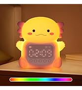 Axolotl Alarm Clock with Night Light for Kids, 7 RGB Color Cute Alarm Clocks for Bedrooms Ok to W...
