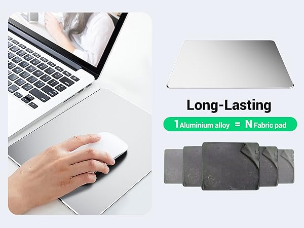 apple mouse pad hard metal mac aluminum magic glass mouse pad imac grey modern gray silver laser