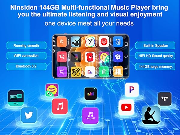 144GB mp3 player with spotify