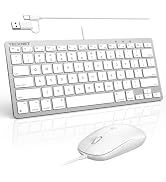 TECKNET USB Wired Keyboard and Mouse for Mac, Dual Interface(Type-C and USB A), Ergonomic Slim Ke...