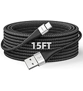 Extra Long USB to USB C Cable 15FT, Type A to Type C Cord Fast Charging Durable Braided Charger f...
