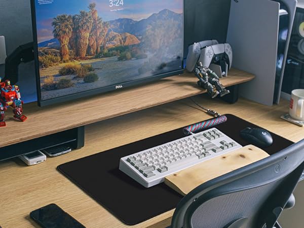 Large Extended Gaming Mouse Pad with Stitched Edges,