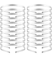 Lawie 20 Pack Bulk 7 MM Thin Silver Black Plain Blank Hard Wire Metal Headbands Base Hair Bands C...