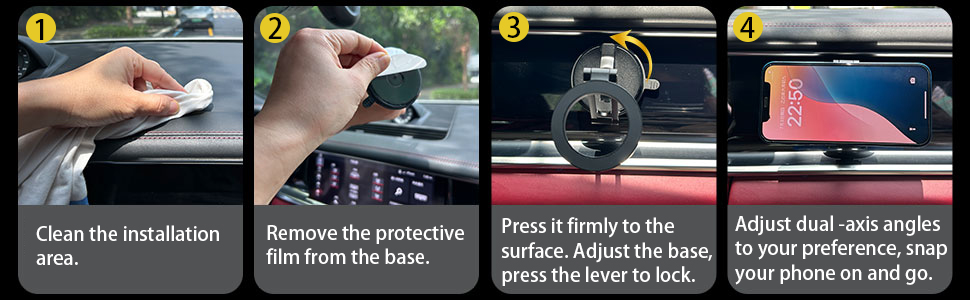 Easy to install. Car Phone Mount Installation Steps.