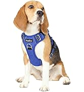 Funfox Dog Harness Medium No Pull, Adjustable 2 Clips Anti-Pull Vest with Practical Handle, Breat...
