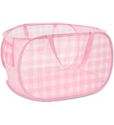 Sturdy Collapsible Laundry Baskets - Pop Up Laundry Hampers with Handy Pocket, Foldable Clothes H...