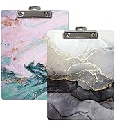Fashion Clipboard (2 Pack), Standard A4 Letter Size, 12.5" x 9", Wooden Clipboard, Low Profile Cl...