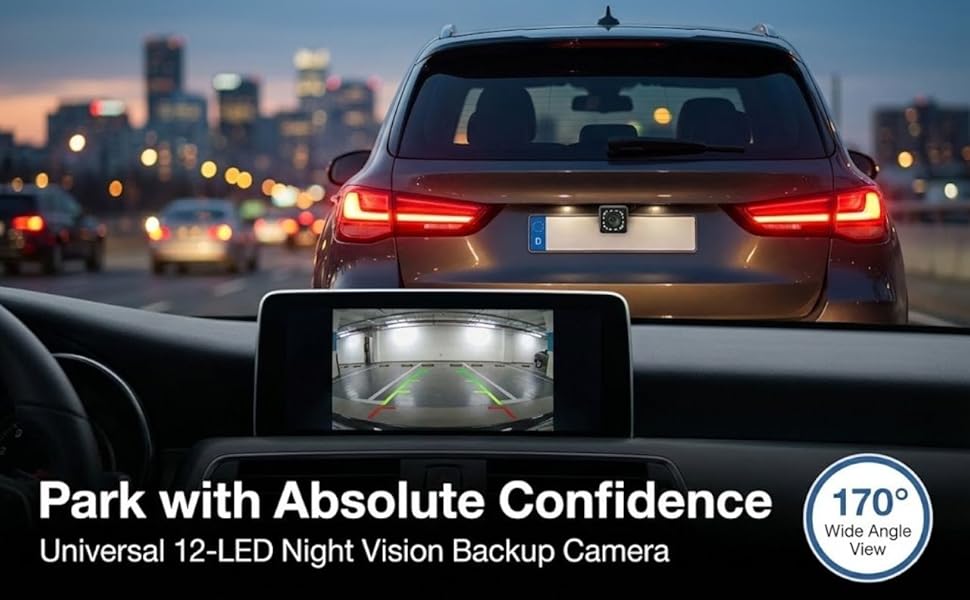 Backup Camera for Car – 170° Wide Angle Rear View Camera