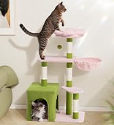 Aechonow Flower Cat Tree for Indoor Cats, 2-Door Large Cat Condo Cave Bed for Big Adult Cats, 41....