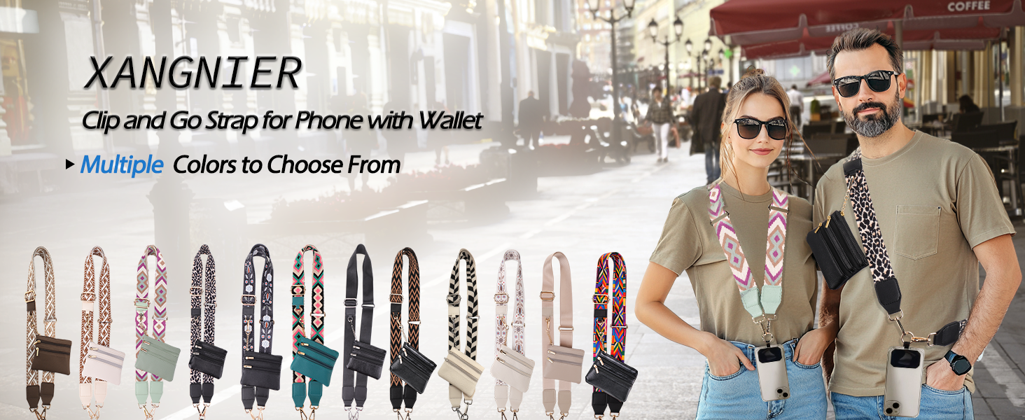 Clip and Go Strap for Phone with Wallet Crossbody
