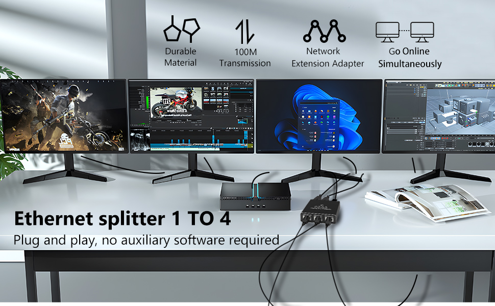 Ethernet splitter 1 to 4