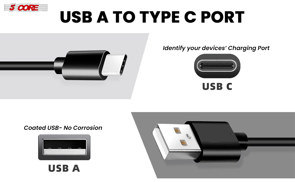 5core usb to usb C cable 5 pieces