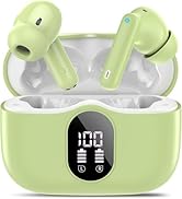 Wireless Earbuds, Bluetooth 5.4 Headphones Bass Stereo, Ear Buds with Noise Cancelling Mic, LED D...