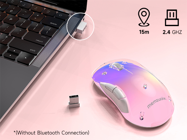 LED wireless mouse pink