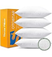 OTOSTAR 4 Pack Premium Waterproof Pillows Inserts, 18 x 18 Outdoor Decorative Throw Pillow Insert...
