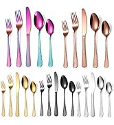 A·HOUSEWARE 200 Piece Hammered Silverware Set,Service For 32 People Stainless Steel Cutlery Set w...