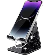 Crpich Acrylic Cell Phone Stand, Portable Phone Holder, Phone Stand for Desk, Compatible with Pho...