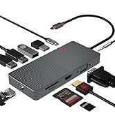 ANYPLUS USB C Hub,Laptop Docking Station Dual Monitor,11 IN1 USB C Dongle Multiport Adapter, VGA,...