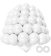KAWKALSH 200pcs White Balloons 5 Inch, Small Mini Latex Balloons for Party Birthday Baby Shower A...