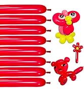 100pcs Red 260 balloons, Thickening Latex Long Twisting Balloons for Animal Model for Halloween X...