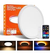 Dcvoltfield Smart LED Ceiling Light Flush Mount,12inch RGB Ceiling Light Fixture with Remote Cont...