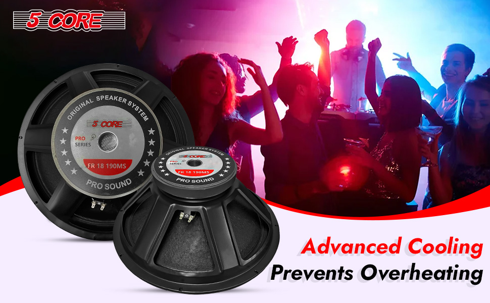  5 CORE 18 Inch Subwoofer Speaker 1Pc 1200W PMPO Raw Full Range Speaker 