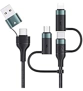 YOUSAMS PD 60W USB C Multi Fast Charging Cable Nylon Braided Cord 5-in-1 3A USB/C to Type C/Micro...