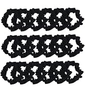 Set of 24 Black Satin Hair Scrunchies for Women Elastic Hair Ties Small Hair Bobbles Fabric Hair ...