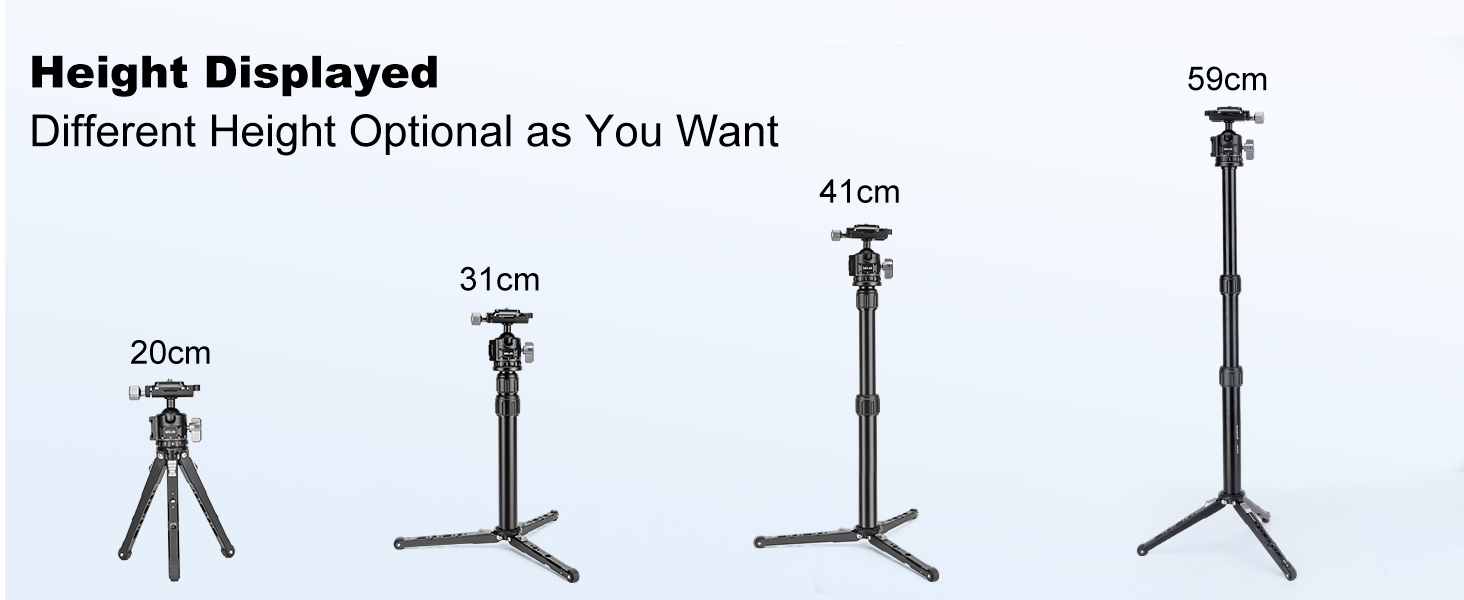 Koolehaoda Mini Tripod for Camera, 3-in-1 Selfie Stick Tripod with Extension Pole &amp;amp; Phone Holder