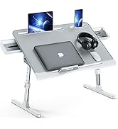 Laptop Bed Tray Desk, Foldable and Adjustable Lap Table with Heights and Angles, Upgraded-Sturdy ...