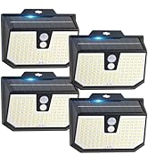 Brightever 4-Pack Solar Lights Outdoor Motion Sensor, Super Bright Outdoor Solar Lights Waterproo...