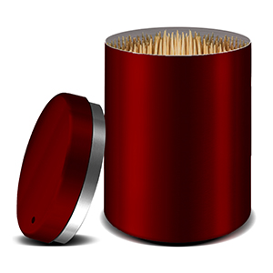 Red toothpick holder
