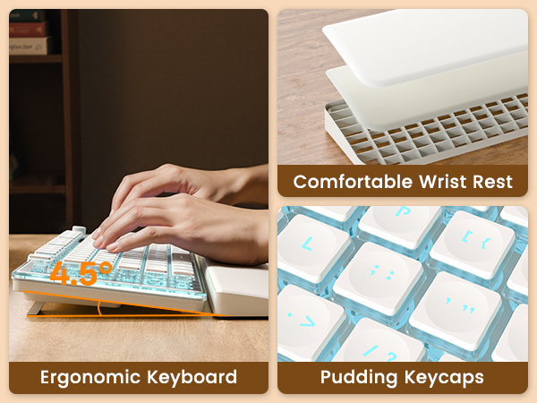 wireless keyboard with wrist rest