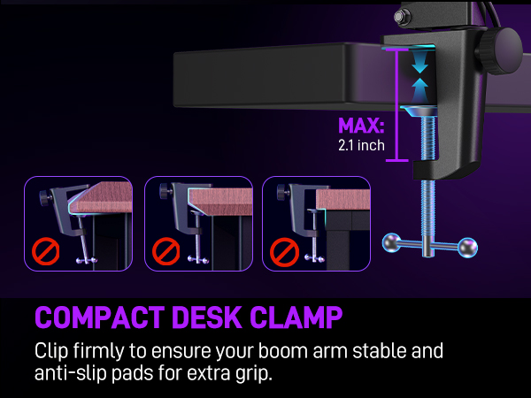 Mic arm stand with c-clamp