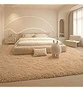Mtandyx 8x10 Area Rugs Living Room, Beige Large Plush Fluffy Bedroom Carpet, Non-Slip Upgraded In...