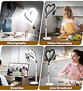 Ring Light for Desk,Heart Shape Light with Stand, 10