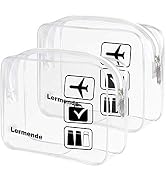 Lermende 2pcs/pack Clear Toiletry Bag TSA Approved Travel Carry On Airport Airline Quart Sized 3-...