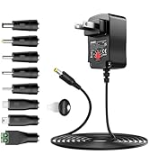 ZOZO Universal AC/DC Adapter 12W 3V 4.5V 5V 6V 7.5V 9V 12V Switching Power Supply Charger with 8 ...