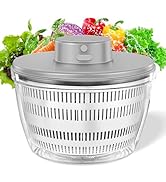 Vegetables Washer Dryer,4L Large Capacity Fruit Vegetable Strainer Spinner,USB Electric Salad Let...