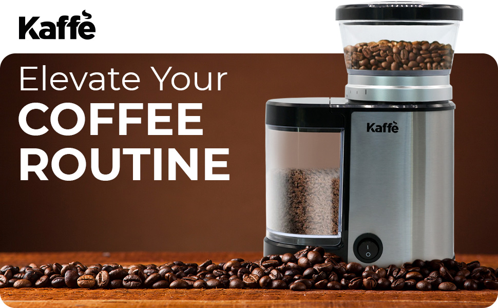 Kaffe Burr Coffee Grinder Electric Adjustable Settings for Precision Coffee Bean Grinding