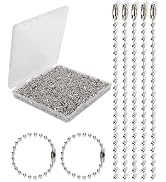 430 Pcs Long Bead Ball Keychain, Silver Dog Tag Metal Ball Links | 430 Pcs Bead Ball Keychain, Si...
