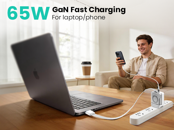 65W GaN Fast Charging For laptop/phone