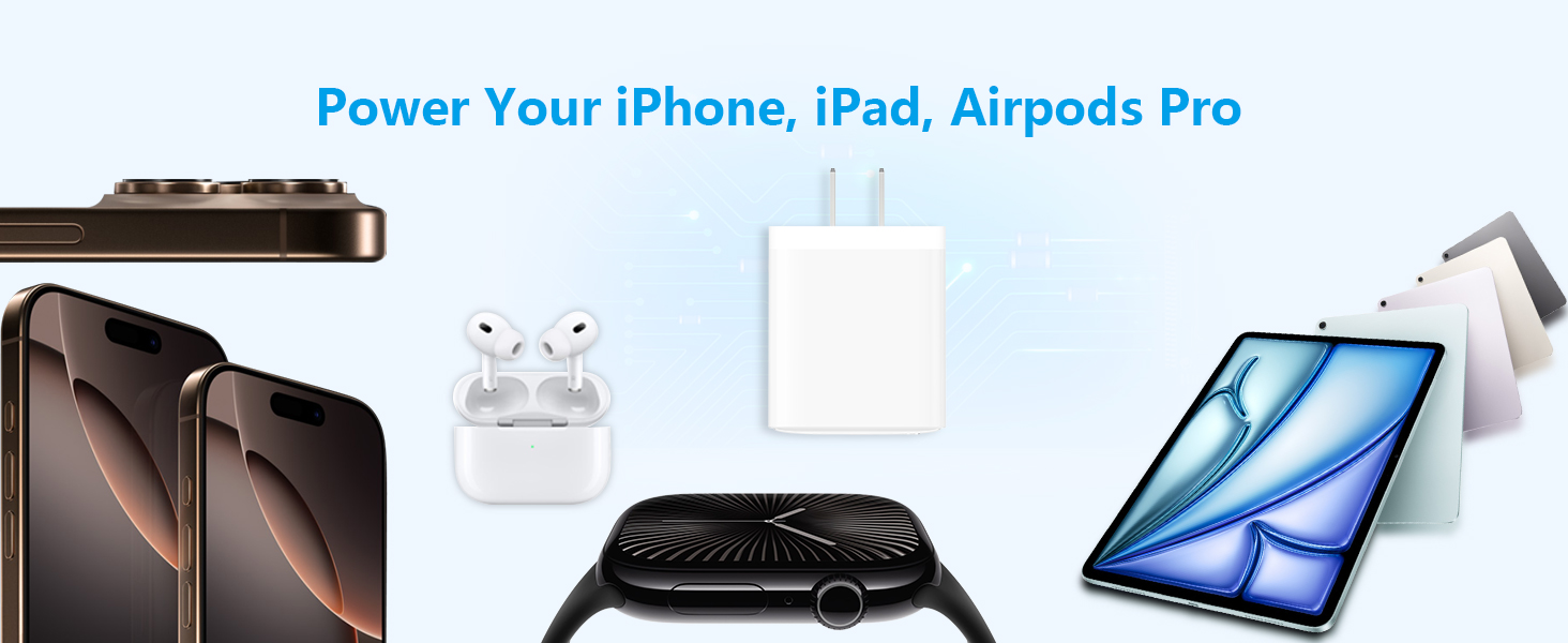 2Pack 60W 4Port USB C Wall Charger Block Dual PD&QC Power Type C Fast Charging Adapter USB-A Charger