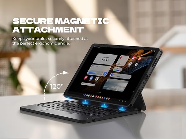 Dexnor for Samsung Galaxy Tab A9+ Plus Keyboard Case Ultra-light Magnetic Folio Keyboard Cover