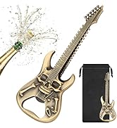 LULLEA Skull Guitar Bottle Opener – Rock &amp; Roll Bar Accessory for Men &amp; Women – Bronze Guitar-Sha...