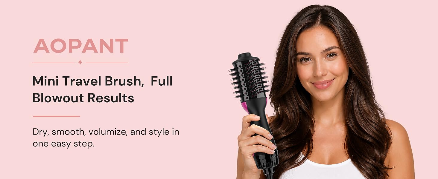 Dual Voltage Mini Hair Dryer Brush Blow Dryer Brush in One