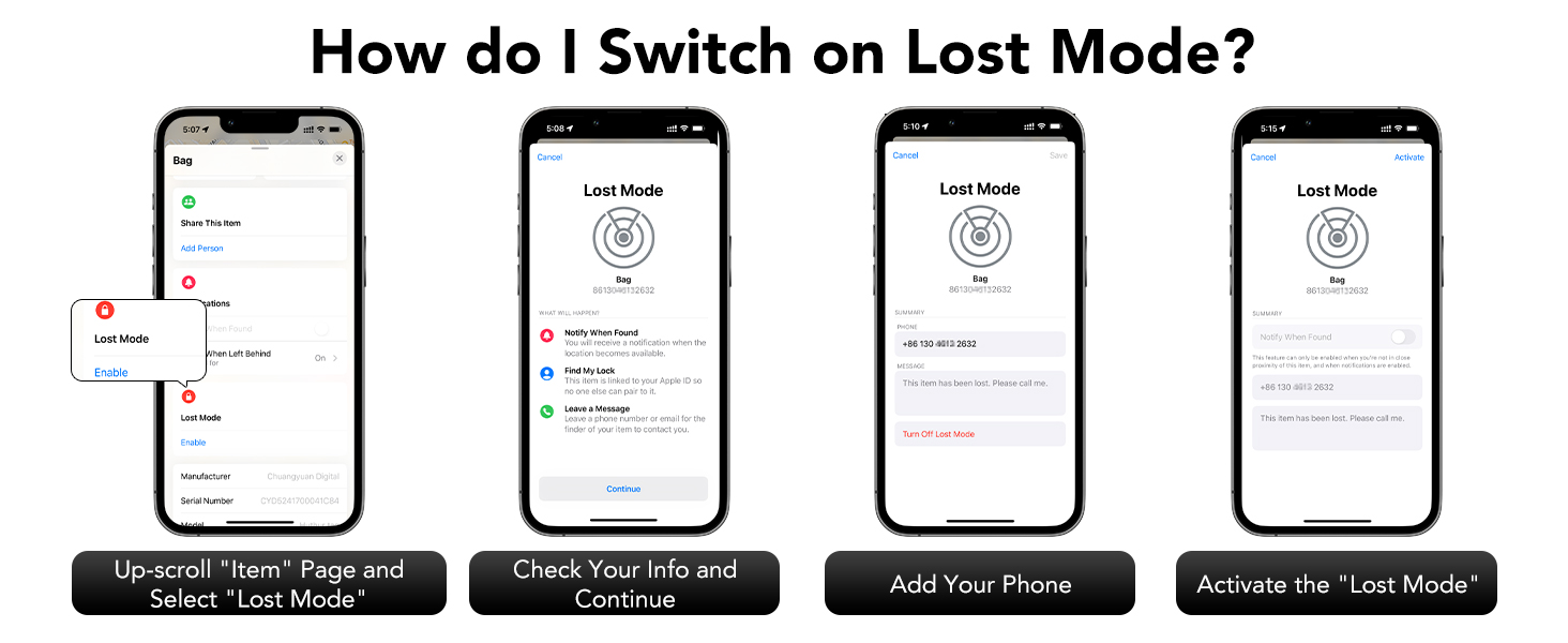 a phone with the text ` ` lost mode'' on the screen