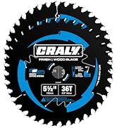 CRALY 5-1/2 Inch 36 Teeth Fine Finish Wood Cutting Circular Saw Blade, 5/8 Inch Arbor, Carbide Ti...