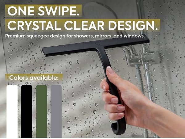 Black shower squeegee for glass doors